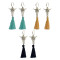 E-4025 Bohemian Handmade Rope Chain Cattle Pendant Rope Tassel Earrings for Women