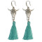 E-4025 Bohemian Handmade Rope Chain Cattle Pendant Rope Tassel Earrings for Women