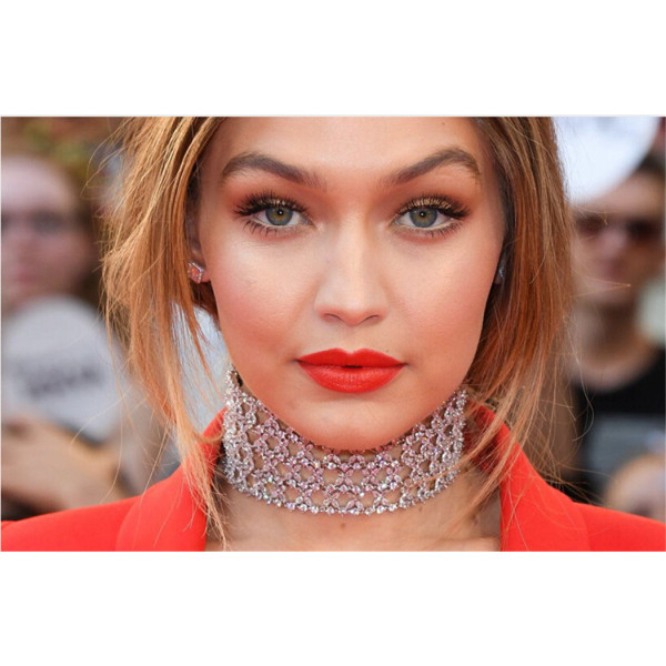 N-6714 Fashion Gold Silver Plated Choker Necklace Inlay Crystal Rhinestone Necklaces for Women Jewelry