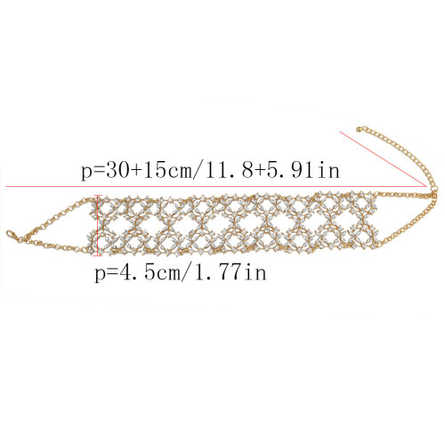 N-6714 Fashion Gold Silver Plated Choker Necklace Inlay Crystal Rhinestone Necklaces for Women Jewelry