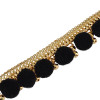 N-6722 Bohemia Gold Plated Box Chain Choker Alloy Bell Plush Ball Charms Collar Short Necklace Adjustable Women Jewelry, Black/Grey/Red Color