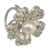 P-0362 Fashion Flowers Rhinestones Crystal Pearl Scarf Buckle Brooch for Women