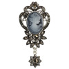 P-0357 Vintage Retro Brooch Pins Victoria Palace Antique Relief Queen Head Portrait Rhinestone Flower Shape Brooches For Women Accessory