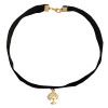 N-6708 3Pcs/Set Punk Style Black Velvet Double Gold Alloy Chains Choker Short Clavicle Necklace Rhinestone Tree Shape Pendant Women Jewelry