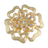 P-0361 Bohomian Style Vintage Gold Silver Plated Alloy Flower Shape Crystal Scarf Buckle Brooch Women & Girl Accessory