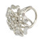 P-0361 Bohomian Style Vintage Gold Silver Plated Alloy Flower Shape Crystal Scarf Buckle Brooch Women & Girl Accessory