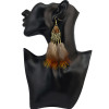 E-4019 Bohemian Indian Vintage Retro Style Gold Plated Alloy Butterfly Shape Red Yellow Feather Tassel Dangle Drop Long Earrings For Women Jewelry