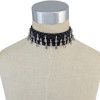 N-6719 Punk Style Black Leather Rope Braid Choker Alloy Waterdrop Charms Short Clavicle Wide Necklace Women Jewelry