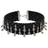 N-6719 Punk Style Black Leather Rope Braid Choker Alloy Waterdrop Charms Short Clavicle Wide Necklace Women Jewelry