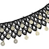 N-6718 Bohemian Style Braid Black Rope Choker Coins Charms Short Clavicle Wide Necklace Women Jewelry