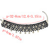 N-6718 Bohemian Style Braid Black Rope Choker Coins Charms Short Clavicle Wide Necklace Women Jewelry