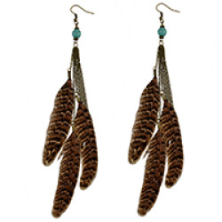 E-4027 3 Styles Bohemian Bronze Alloy Hook Earring Feather Tassel Chain Dangle Long Earrings for Women Jewelry