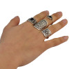 R-1430 4 Pcs/ set Vintage Retro Turkish Gypsy Style Gold Silver Plated Alloy Inlay Resin Beads Midi Knuckle Finger Ring For Women Jewelry
