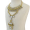 N-6725 Bohemia Rhinestone Long Pendant Necklace Fashion Gold Plated Crystal Charm Choker Necklaces for Women Jewelry