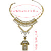 N-6725 Bohemia Rhinestone Long Pendant Necklace Fashion Gold Plated Crystal Charm Choker Necklaces for Women Jewelry
