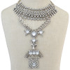 N-6725 Bohemia Rhinestone Long Pendant Necklace Fashion Gold Plated Crystal Charm Choker Necklaces for Women Jewelry