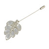 P-0358 Fashion Gold Silver Plated Alloy Resin Beads Leave Shape Brooch Pin  Suit Jacket Accessories For Women & Girls Accessory