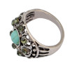 R-1432 3pcs/set Fashion Vintage  Turquoise Joint Knuckle Nail Crystal Rhinestone Midi Ring Set Jewelry for Women
