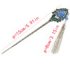 F-0390 Vintage Silver Plated Alloy Hairpin Fashion Ethnic Tribal Rhinestone Peacock Headwear for Women Hair Jewelry