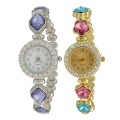 B-0836 New Arrival 18k Gold Filled Watches Bangle Rhinestone crystal Flower Women Bracelet Dress Quartz Watch Casual Wristwatch Free Shipping