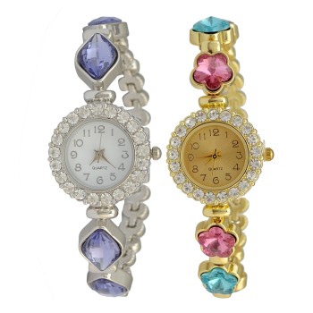 B-0836 New Arrival 18k Gold Filled Watches Bangle Rhinestone crystal Flower Women Bracelet Dress Quartz Watch Casual Wristwatch Free Shipping