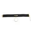 N-6730 Gothic Black Leather Silver Gold Plated Round Pendant Choker Necklace