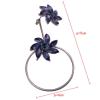 E-4028 Elegant Flower Shape Gold Plated Round Circle Drop Earrings Inlay Zircon Crystal Women Lady Jewelry