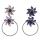 E-4028 Elegant Flower Shape Gold Plated Round Circle Drop Earrings Inlay Zircon Crystal Women Lady Jewelry