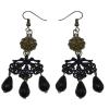 E-4029 Retro Vintage Long Drop Earrings For Women Resin Beads Lace Dangle Earring Fashion Party Jewelry