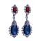 E-3284 trendy luxury royal blue crystal stone plant pendant earring rhinestone party long earrings fashion indian jewelry