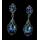 E-3284 trendy luxury royal blue crystal stone plant pendant earring rhinestone party long earrings fashion indian jewelry