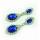 E-3284 trendy luxury royal blue crystal stone plant pendant earring rhinestone party long earrings fashion indian jewelry