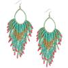 E-3565 Vintage boho gold plated bohemian beads long big statement earrings fashion jewelry