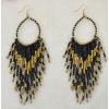 E-3565 Vintage boho gold plated bohemian beads long big statement earrings fashion jewelry