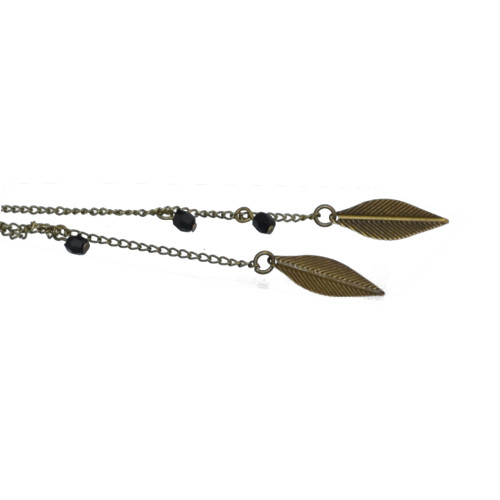 E-4031 Bohemian Brown Feather Tassel Drop Hook Earring Dangle Earrings for Women Jewelry