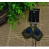 Fashion Vintage Bohemian Peacock Feather Rhinestone Tassel Dangle Long Earrings For Women Jewelry