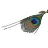 Fashion Vintage Bohemian Peacock Feather Rhinestone Tassel Dangle Long Earrings For Women Jewelry