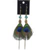 Fashion Vintage Bohemian Peacock Feather Rhinestone Tassel Dangle Long Earrings For Women Jewelry