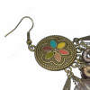 E-4043 Bohemian Brown Feather Tassel Drop Hook Earring Dangle Earrings for Women Jewelry