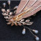 F-0398 Unique Design Fashion Gold Plated Alloy Leaf Shape Hairclip Hair Clips Hair Accessory For Women Jewelry