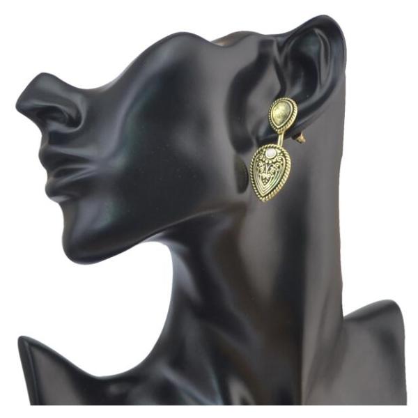 E-4042 2 colors Vintage Bronze Silver Alloy Turquoise Ear Stud Earring For Charm Women Jewelry