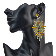 E-4045 5 Colors Luxury Drop Earring Inlay Crystal Rhinestone  Dangle Long Earrings For Women Jewelry