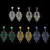 E-4045 5 Colors Luxury Drop Earring Inlay Crystal Rhinestone  Dangle Long Earrings For Women Jewelry
