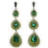 E-4052 5 Styles Bohemian Shiny Diamante Crystal Teardrop Pendant Dangle Long Earrings for Women Jewelry