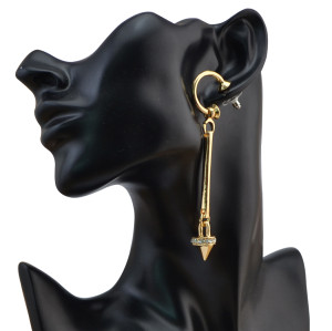 E-4055 New Arrival Fashion  Irregular  Silver/Gold plated Crystal  Long Dangle Ear Stud Earrings
