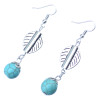 E-4053 Bohemian Silver Plated Drop Earrings Natural Turquoise  Hook Dangle Earring Women Jewelry