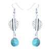 E-4053 Bohemian Silver Plated Drop Earrings Natural Turquoise  Hook Dangle Earring Women Jewelry