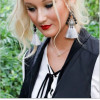 E-4058 New Fashion Bohemian Beads Tassel Crystal Long Drop Dangle Earring For Women