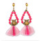 E-4058 New Fashion Bohemian Beads Tassel Crystal Long Drop Dangle Earring For Women