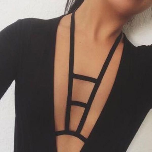 N-6746 New Design Punk Style Black Pu Leather Sexy Bondage Body Harness Queen Lingerie Belt Women Body Jewelry